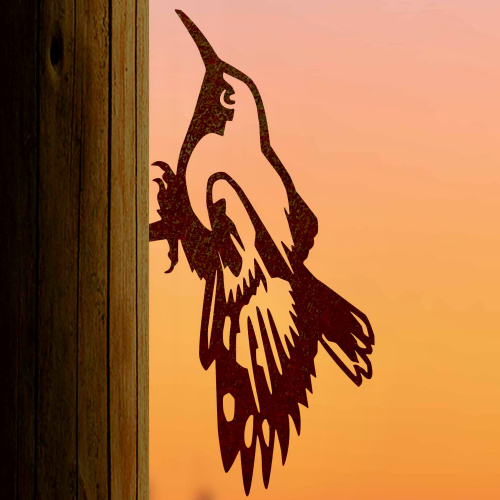 Metalbird Vogel aus Cortenstahl - Wandläufer