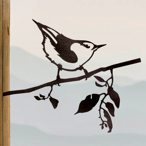 Metalbird bird in corten steel - woodpecker