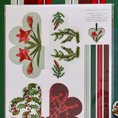 Koustrup & Co. klip-selv julehjerter - rød/grøn
