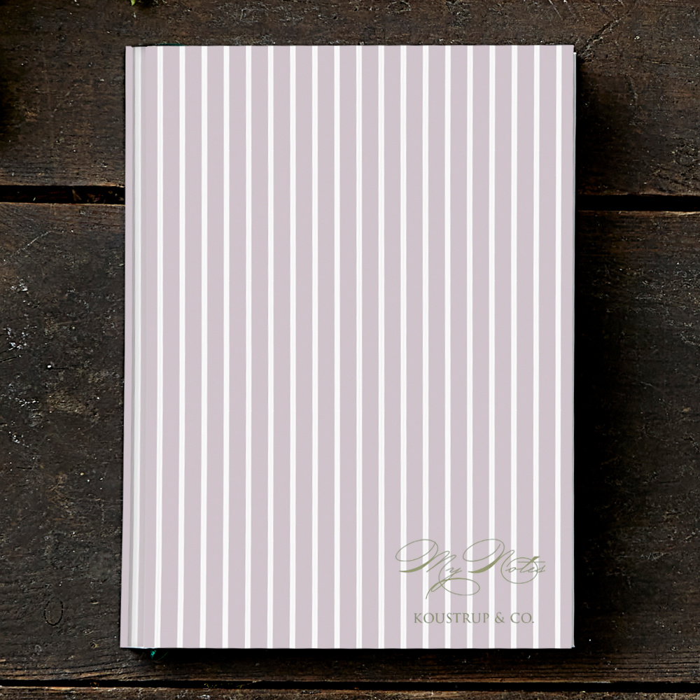 Koustrup & Co. notesbog - stribet rosa