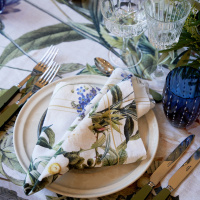 Jim Lyngvild fabric napkin - Blue Flower Garden