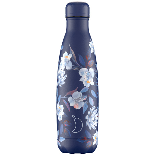 Chilly's termo drikkeflaske - Blå blomster
