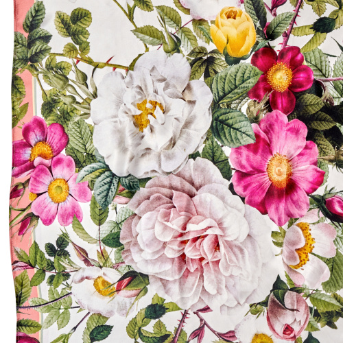 Jim Lyngvild sidenscarf, 90x90 - Rose Flower