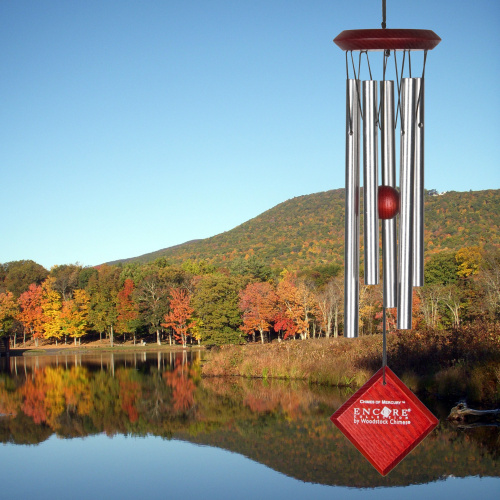 Woodstock vindspil, 35 cm - Merkur, sølv/mørk
