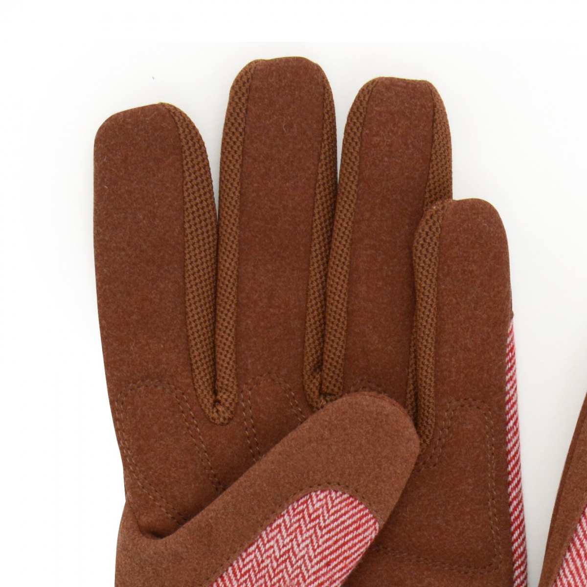 Burgon havehandsker, dame - rød tweed Størrelse S/M (6,5-7)