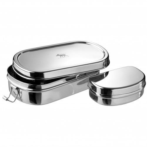 Pulito lunch box in stainless steel - oval