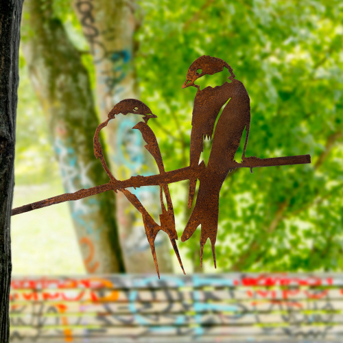 Metalbird Vogel aus Cortenstahl - Schwalben